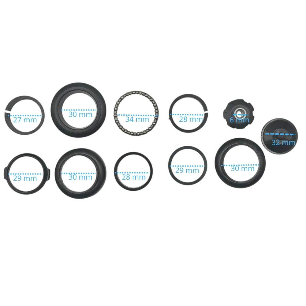 Kit rodamientos y tuercas de dirección para bicicletas RFN/RXF Sedna medidas